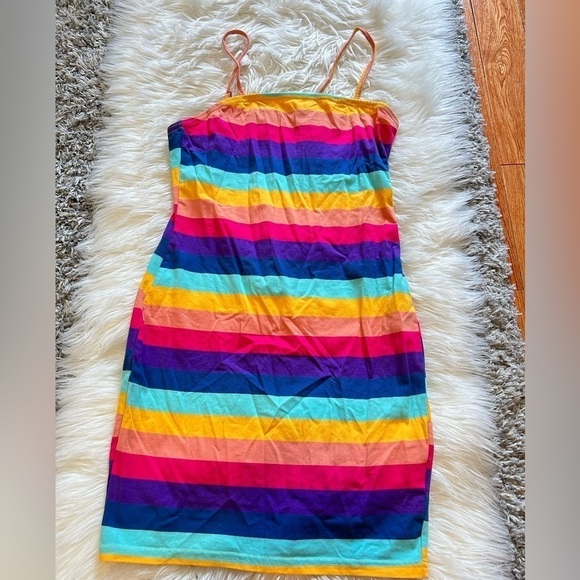 Rainbow Striped Mini Dress - Picture 1 of 1